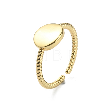 Brass Flat Round Open Cuff Ring RJEW-WH0004-25G-1