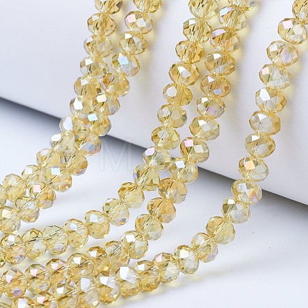 Electroplate Glass Beads Strands EGLA-A034-T1mm-B18-1