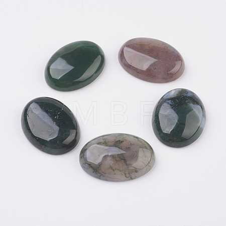 Natural Indian Agate Flat Back Cabochons G-G741-13x18mm-03-1