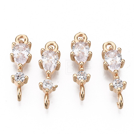 Brass Micro Pave Cubic Zirconia Links Connectors X-KK-R111-007-B01-1