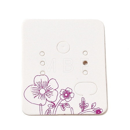 50Pcs Rectangle Paper Flower Print Earring Display Cards X1-CDIS-M008-01D-1