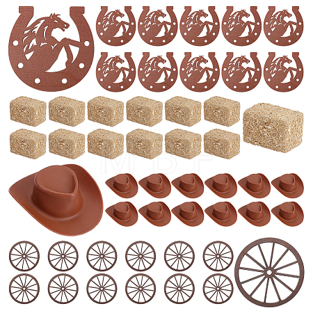 1 Bag Plywood Horseshoe Decorations AJEW-UN0005-57-1