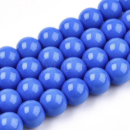 Opaque Solid Color Glass Beads Strands GLAA-T032-P6mm-11-1