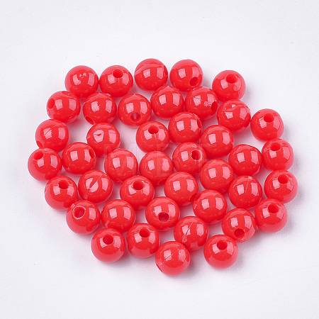 Opaque Plastic Beads LS-X-KY-T005-6mm-604-1