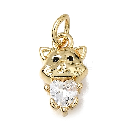 Brass Micro Pave Black Cubic Zirconia Charms CU-L001-18G-08-1