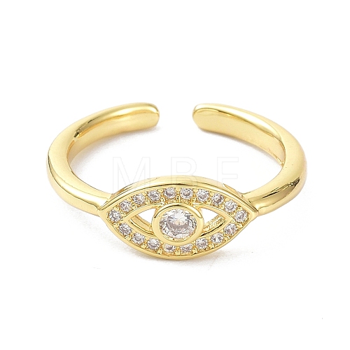 Evil Eye Real 18K Gold Plated Cuff Rings for Women Gift ZIRC-C021-08G-1