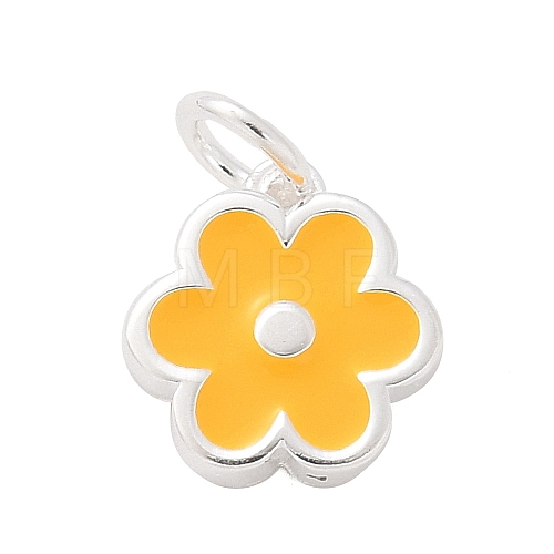 925 Sterling Silver Enamel Flower Charms STER-D300-04S-03-1