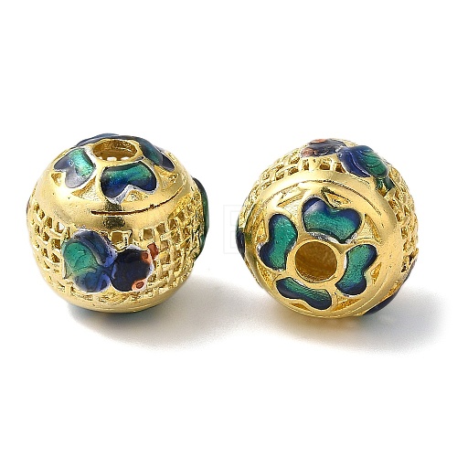 Rack Plating Brass Enamel Beads KK-P276-22A-G-1