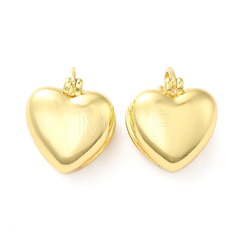Brass Heart Hoop Earrings for Women EJEW-Q024-06G-1