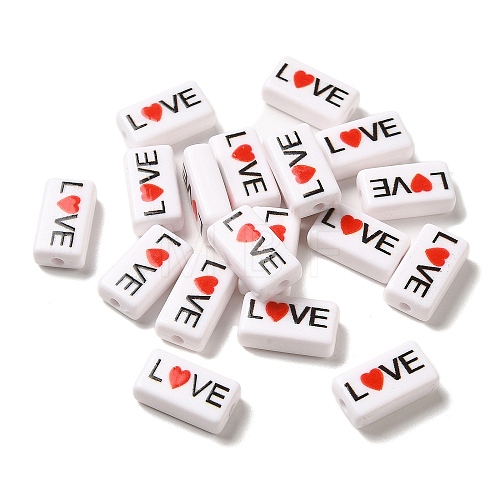 Spray Painted Opaque Acrylic Beads OACR-G029-01-1