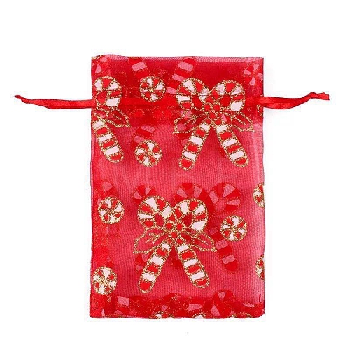 Organza Printed Gift Bags with Drawstring PW-WG00D7C-12-1