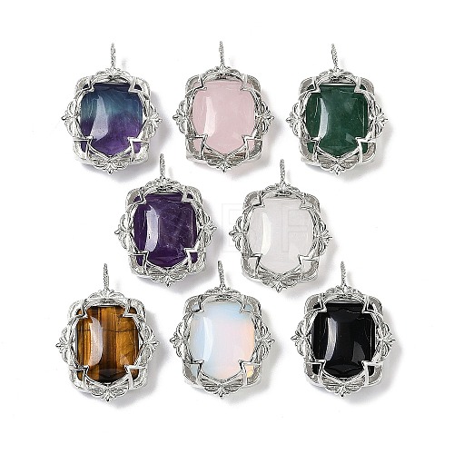 Natural & Synthetic Mixed Gemstone Pendants G-I381-01P-1