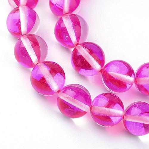 Synthetic Moonstone Beads Strands G-R375-6mm-B01-1