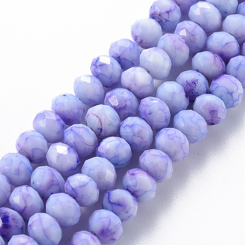 Opaque Baking Painted Glass Beads Strands EGLA-N006-009A-A08-1