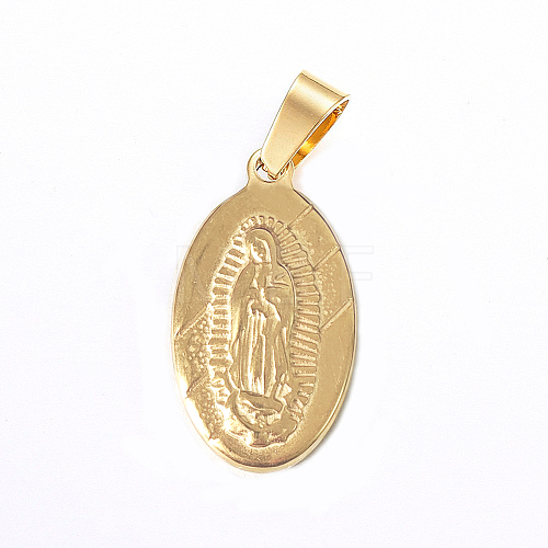 304 Stainless Steel Lady of Guadalupe Pendants STAS-H458-22G-1