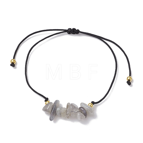 Natural Labradorite Braided Bead Bracelets BJEW-JB11155-06-1