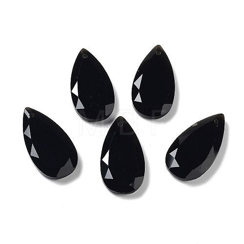 Natural Obsidian Faceted Pendants G-D082-01C-1