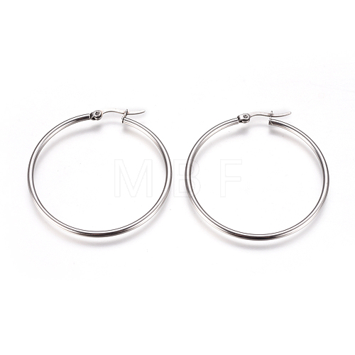 Tarnish Resistant 201 Stainless Steel Big Hoop Earrings EJEW-F237-02B-P-1