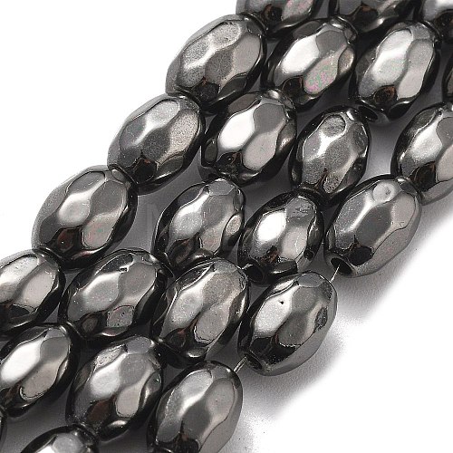 Synthetic Magnetic Hematite Beads Strands G-P518-07B-1