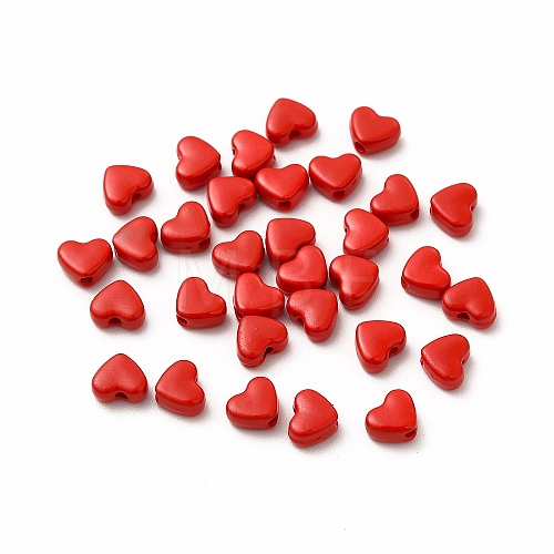 Heart Spray Painted Alloy Beads FIND-G053-01I-1