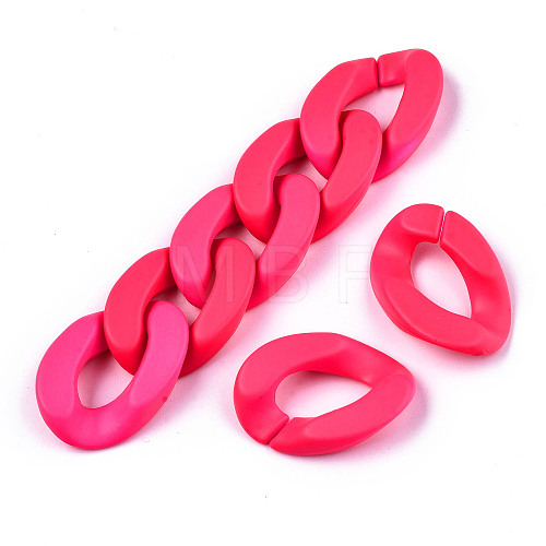 Opaque Spray Painted Acrylic Linking Rings X-OACR-R249-03B-1