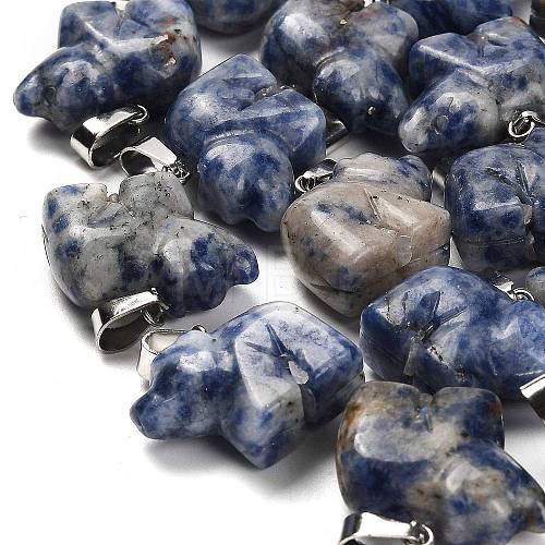 Natural Blue Spot Jasper Pendants G-B127-02P-06-1