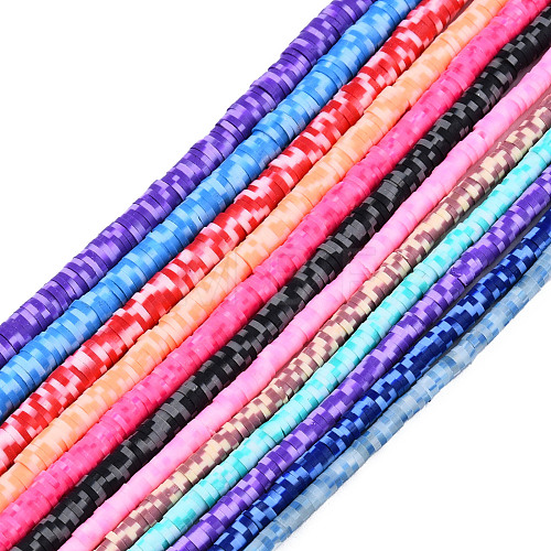 Handmade Polymer Clay Beads Strands CLAY-R067-3.5-5.0mm-M1-1