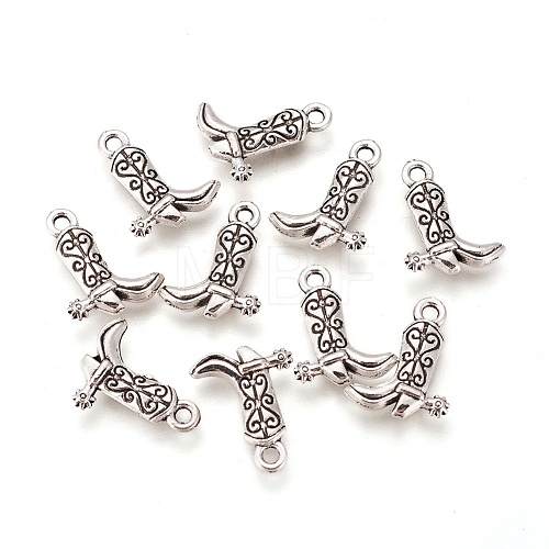 Tibetan Style Alloy Cowboy Boot Charms TIBEP-20076-AS-LF-1