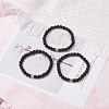 Natural Lava Rock Round Beads Essential Oil Anxiety Aromatherapy Stretch Bracelets BJEW-JB07042-2