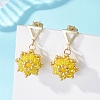 Valentine's Day Flower Natural & Dyed Malaysia Jade Dangle Stud Earrings EJEW-MZ00716-02-1