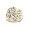 Brass Micro Pave Clear Cubic Zirconia Charms KK-B130-02G-07-2