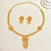 Luxury Alloy Floral Tassel Long Necklace & Earrings Set for Women KK0022-5