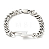 201 Stainless Steel Lighting Bolt Link Bracelet with Curb Chains for Women BJEW-H550-04P-1