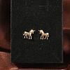 Brass Stud Earrings EJEW-F403-07G-2