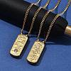 304 Stainless Steel Rectangle Number Pendant Necklaces NJEW-D300-01G-03-3