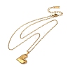 304 Stainless Steel Heart Pendant Cable Chain Necklaces for Men Women NJEW-K308-02C-G-4