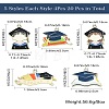 20Pcs 5 Styles Graduation Season Golden Plated Alloy Enamel Pendants ENAM-CJ0006-14-9