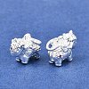 Brass Purple Velvet Rhinestone Charms KK-L274-08S-2