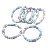 AB Color Faceted Rondelle Glass Beaded Stretch Bracelets for Women BJEW-PH01820-10-1