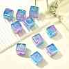 10Pcs Gradient Color & UV Plating Transparent Acrylic Beads OACR-YW0002-25C-5
