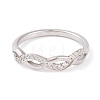 Infinity 304 Stainless Steel with Clear Cubic Zirconia Finger Ring for Women RJEW-C086-02-P-2