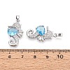 Brass Micro Pave Cubic Zirconia Pendants KK-T080-76P-3