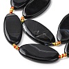 Natural Black Banded Agate Beads Strands G-F825-A01-01E-4