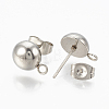201 Stainless Steel Stud Earring Findings STAS-Q225-16A-6mm-2