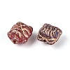 Picasso Baking Paint and Golden Metal Enlaced Glass Beads DGLA-T004-46M-2
