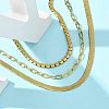 304 Stainless Steel Herringbone & Cable & Half Round Link Chain Bracelets BJEW-U019-04G-03-2
