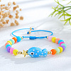 Ocean Style Fish Porcelain Bead Braided Bracelets LS-YA5775-4