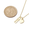 Valentine's Day Brass Heart and Rectangle with Word Love Pendant Necklace NJEW-JN04700-4