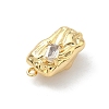 Nuggets Brass Micro Pave Clear Cubic Zirconia Box Clasps KK-H537-10G-2