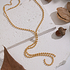 304 Stainless Steel Ball Chain Y-shaped Tassel Necklaces for Women YG1121-2